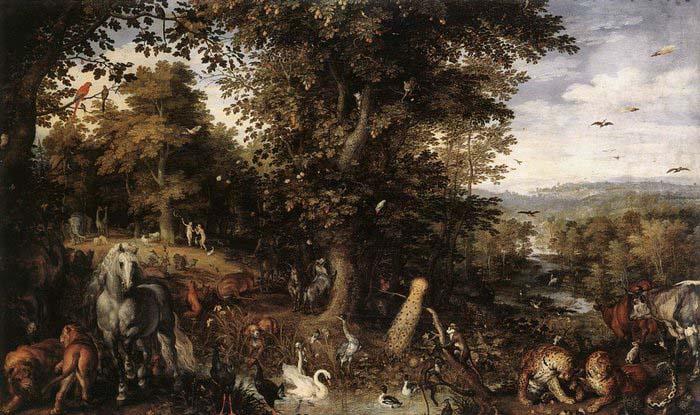 BRUEGHEL, Jan the Elder Garden of Eden 1612 Oil on copper china oil painting image